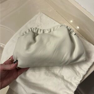 Mansur Gavriel mini cloud clutch in off white leather